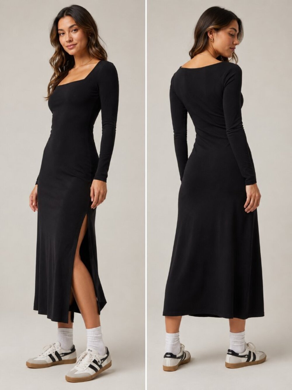 Aerie Offline Real Me XTRA Night Out Black Maxi Dress Stretch Size Small